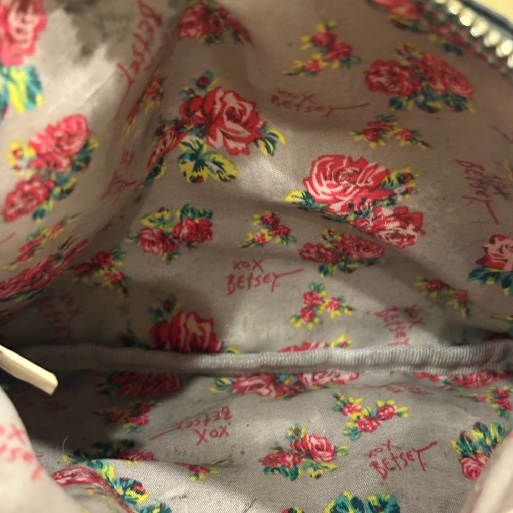 Betsey Johnson Black Floral Clutch Wristlet - Picture 4 of 5
